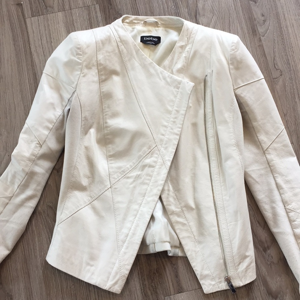 White Bebe faux  leather jacket